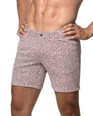 5" KNIT JACQUARD SHORT - Pink Pebbles