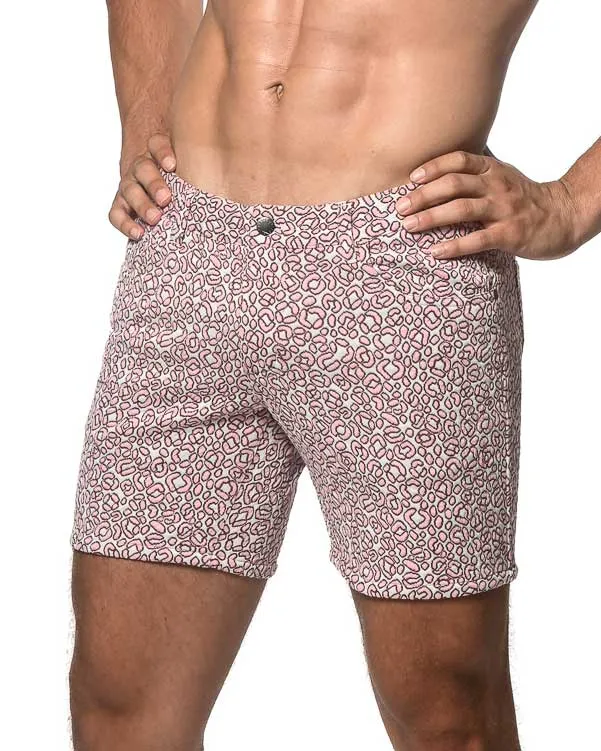 5" KNIT JACQUARD SHORT - Pink Pebbles