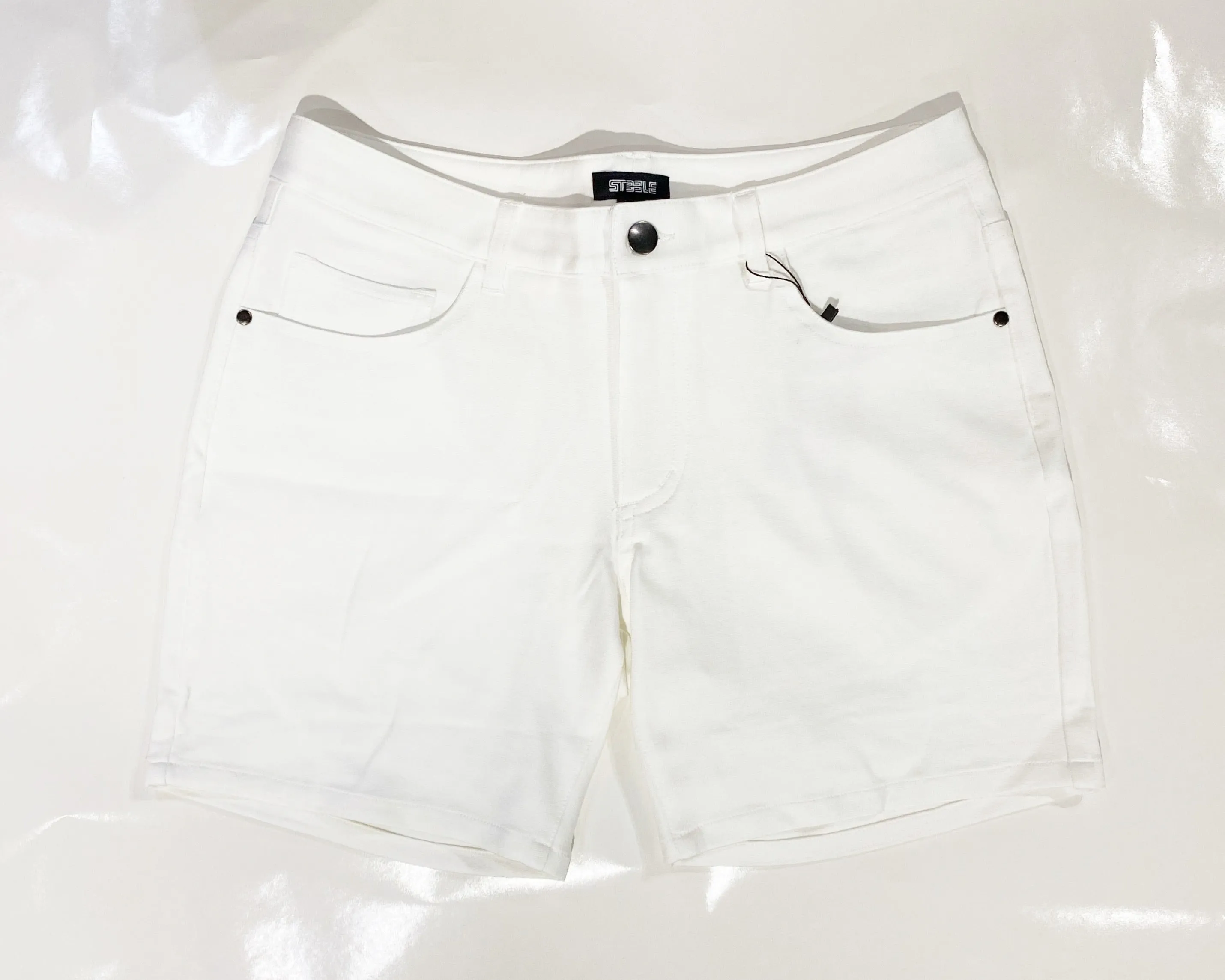 5" KNIT JEAN SHORT - White