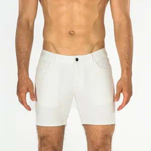 5" KNIT JEAN SHORT - White