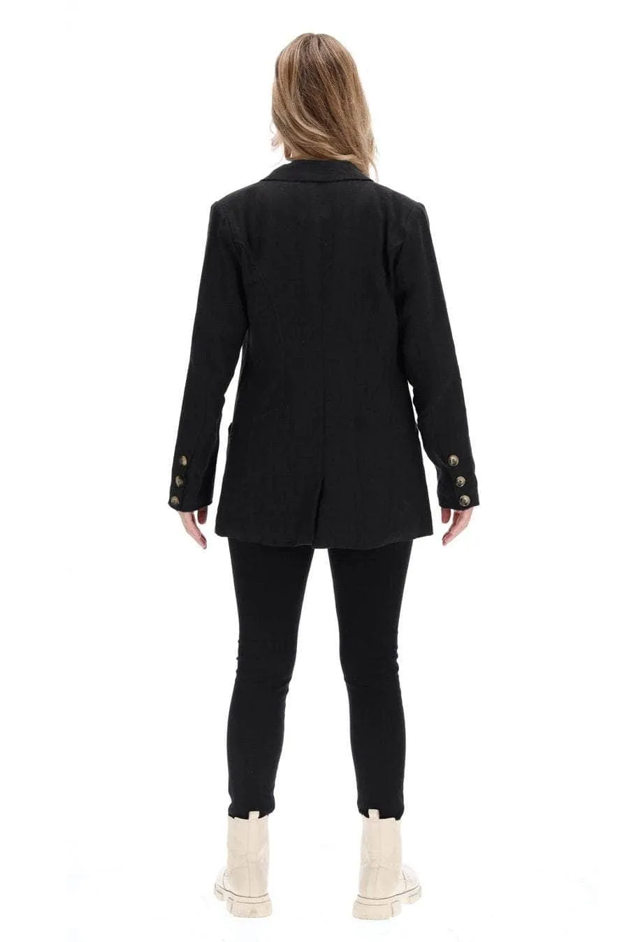 Asta Blazer Black Linen