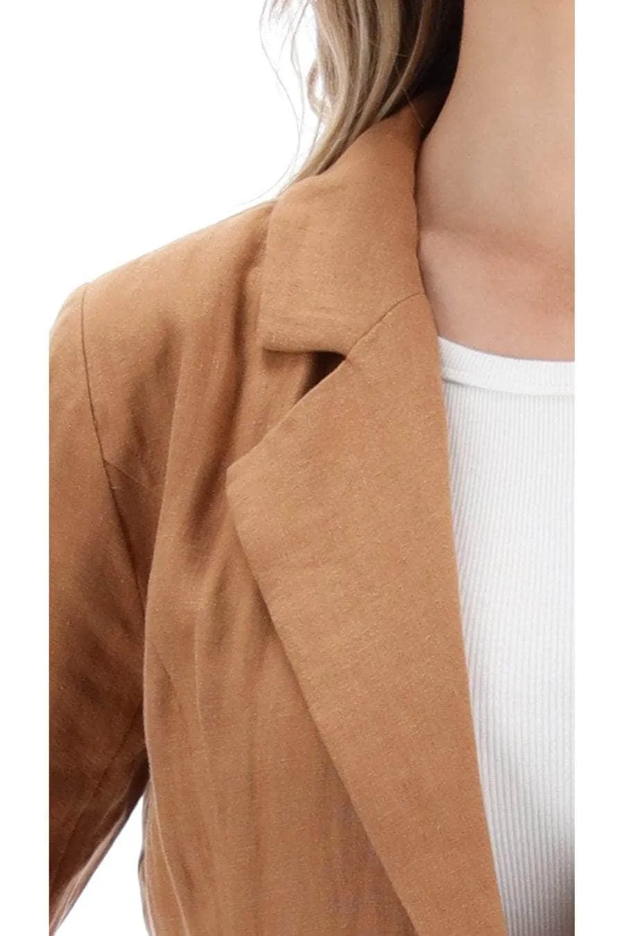 Asta Blazer Caramel Linen