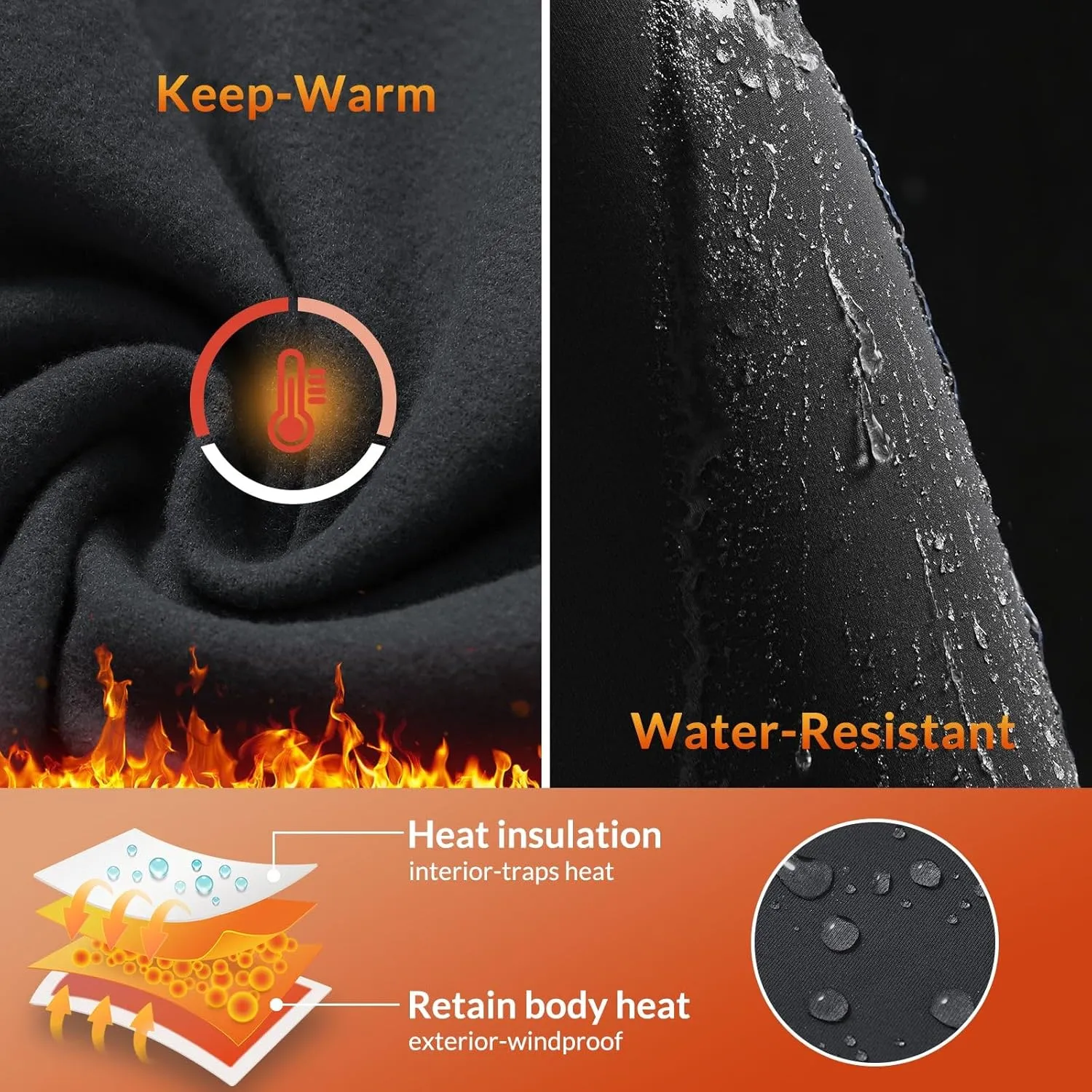 baleaf Women's Fleece Lined High Waisted Leggings Water Resistant Thermal Warm Winter Tights Ski Hiking Pants with Pockets