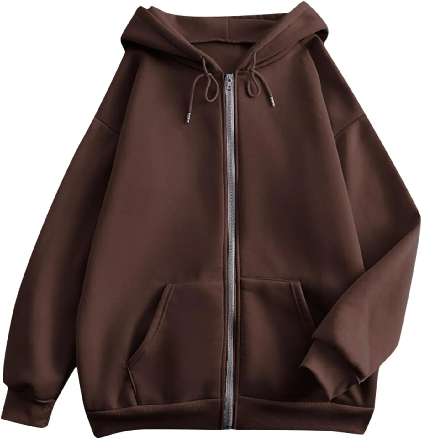 BDNXTV Womens Zip Up Hoodies Long Sleeve Sweatshirts Oversized Sweaters Casual Fashion Jackets Fall Outfits for Women 2024