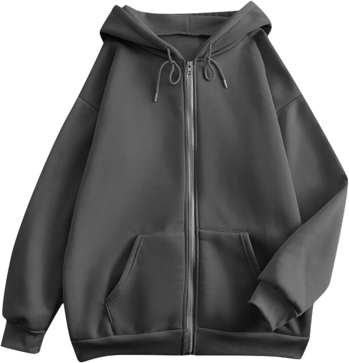 BDNXTV Womens Zip Up Hoodies Long Sleeve Sweatshirts Oversized Sweaters Casual Fashion Jackets Fall Outfits for Women 2024