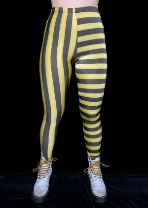 Black and Gold Stripe Leggings (Medium)