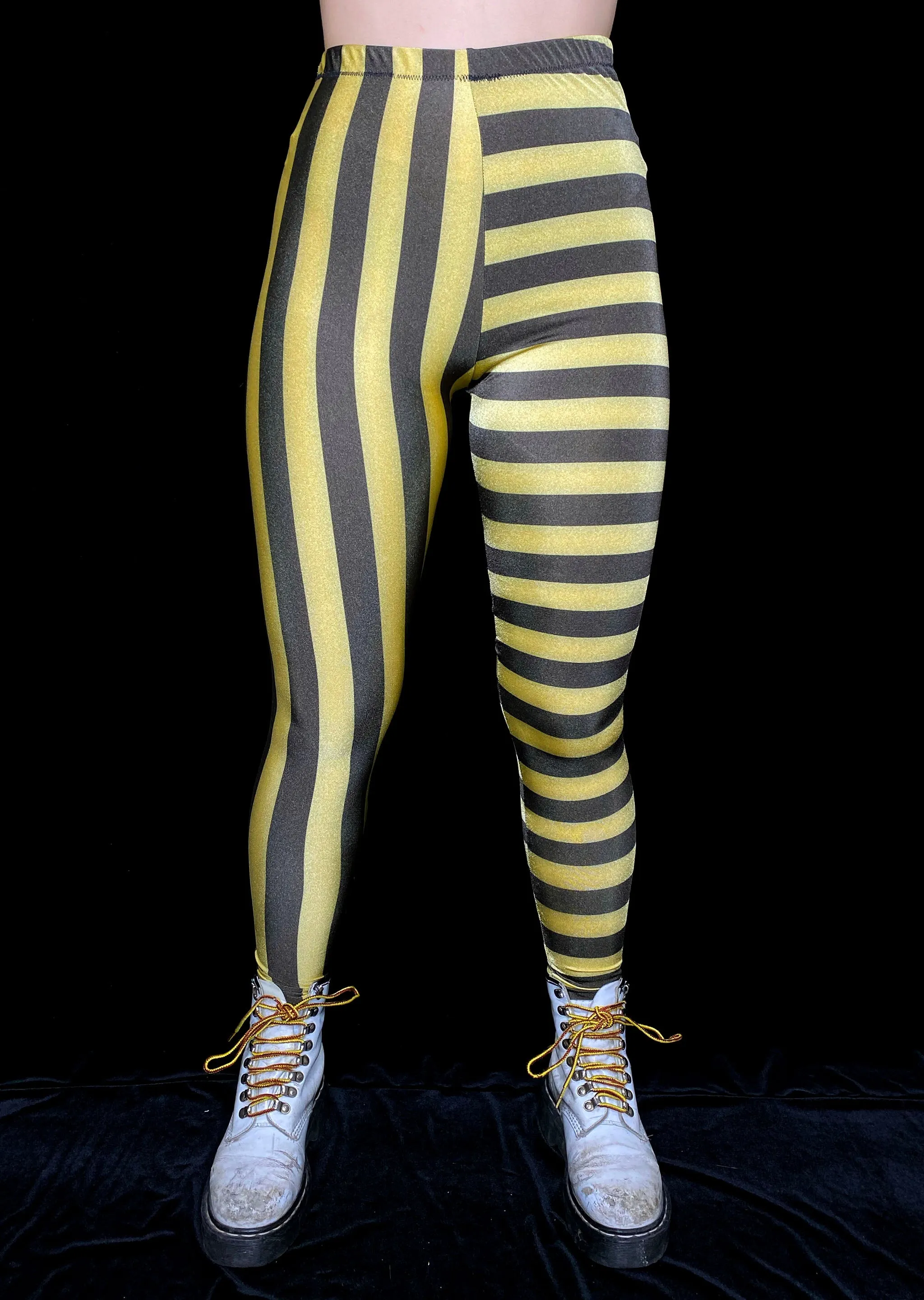 Black and Gold Stripe Leggings (Medium)