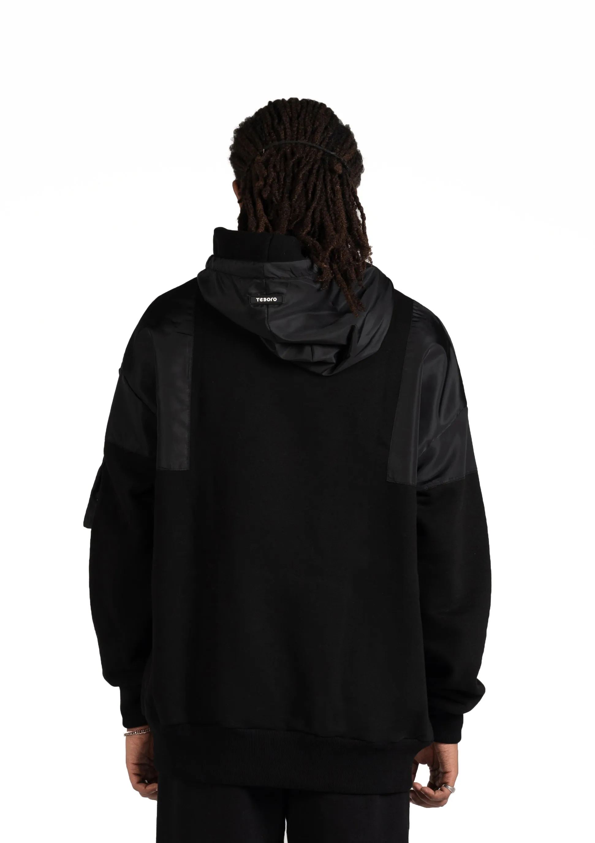 Black Waterproof Hoodie  Zipper pocket .