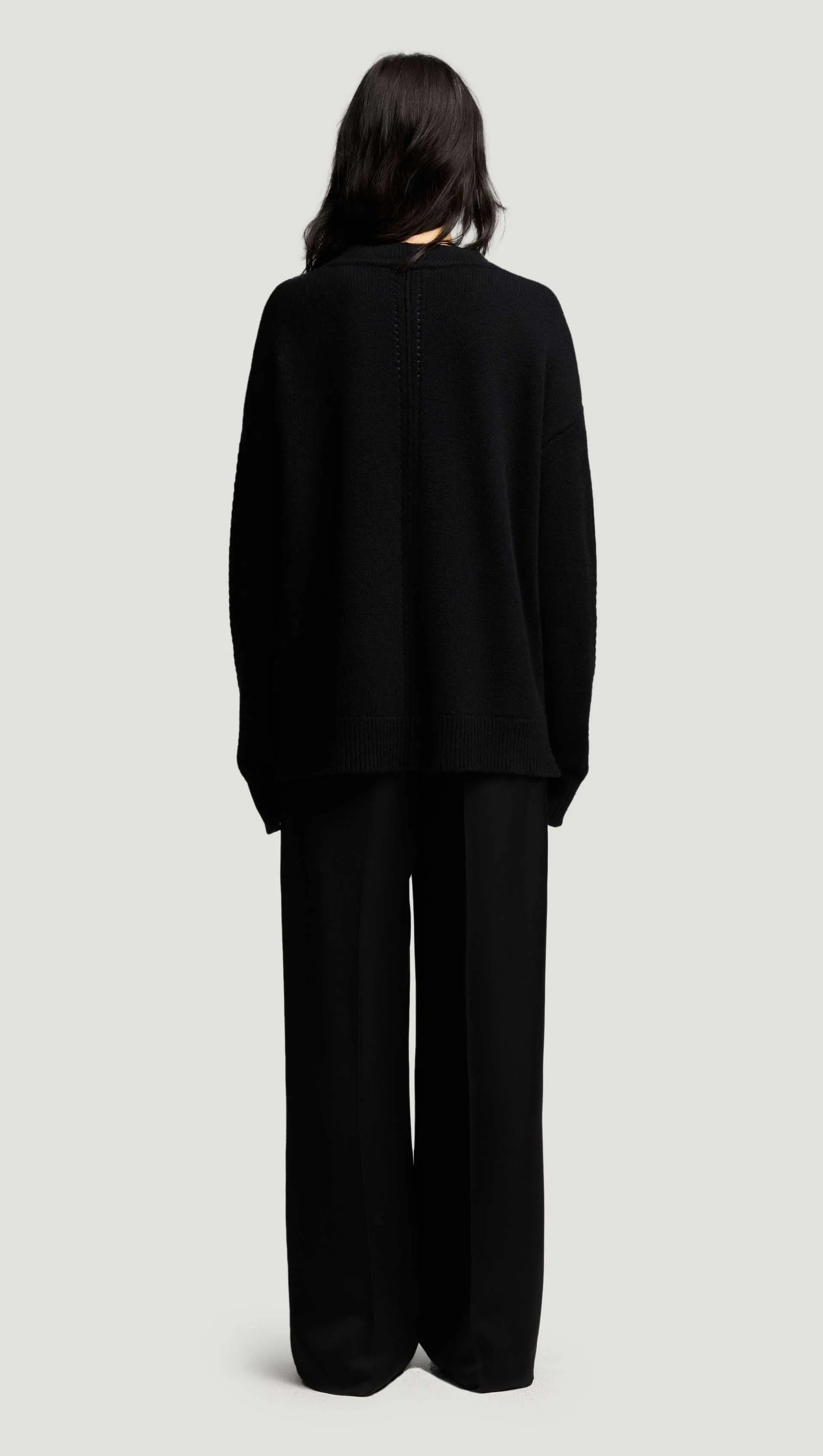 Boyfriend Cardigan in Merino Wool | Black