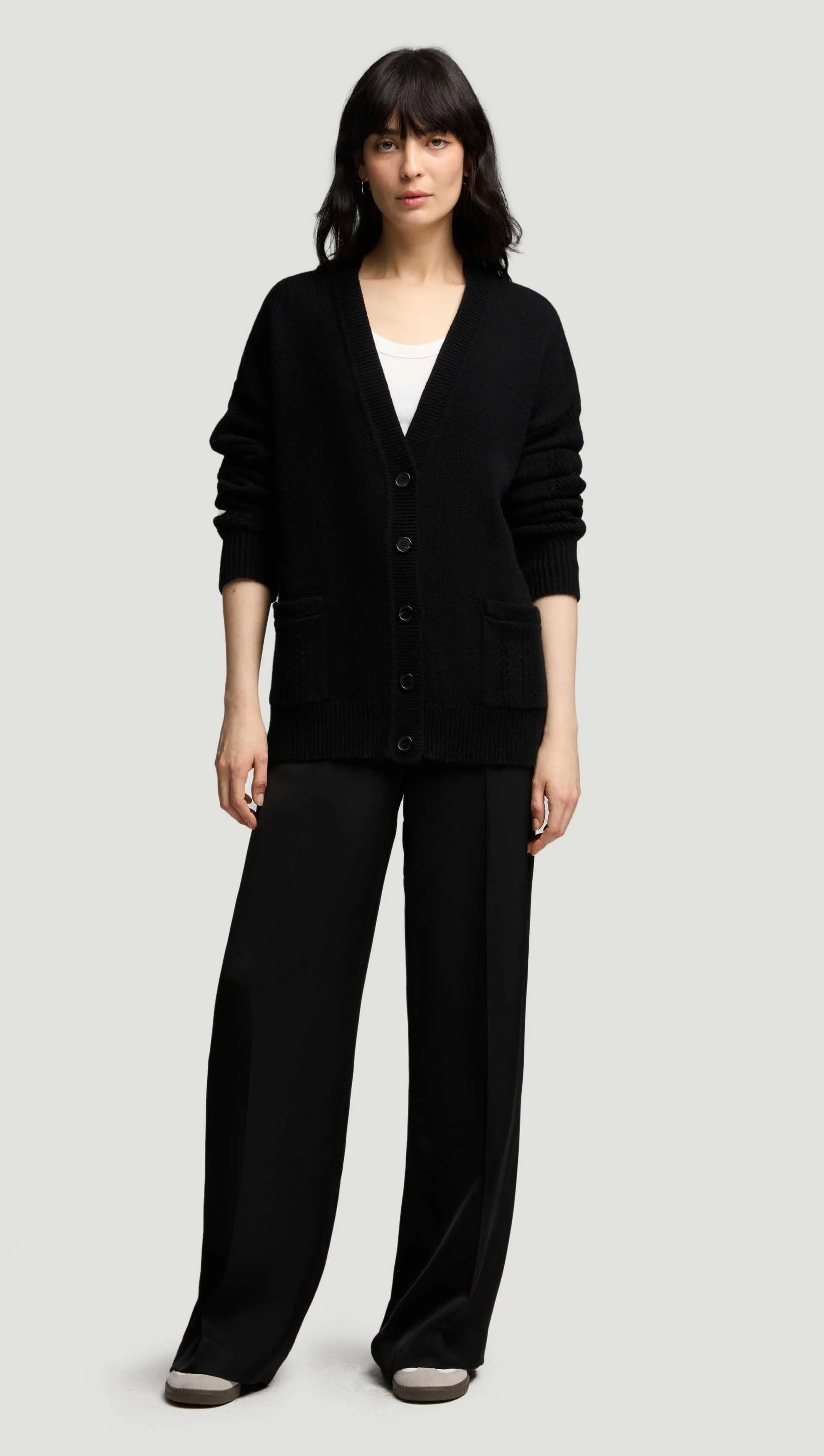 Boyfriend Cardigan in Merino Wool | Black