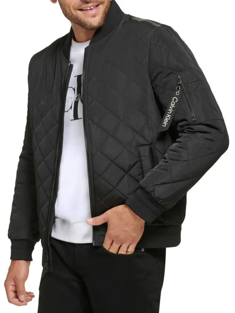 Calvin Klein Quilted Bomber Jacket, Olivine