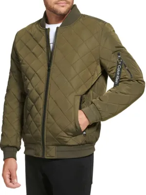 Calvin Klein Quilted Bomber Jacket, Olivine