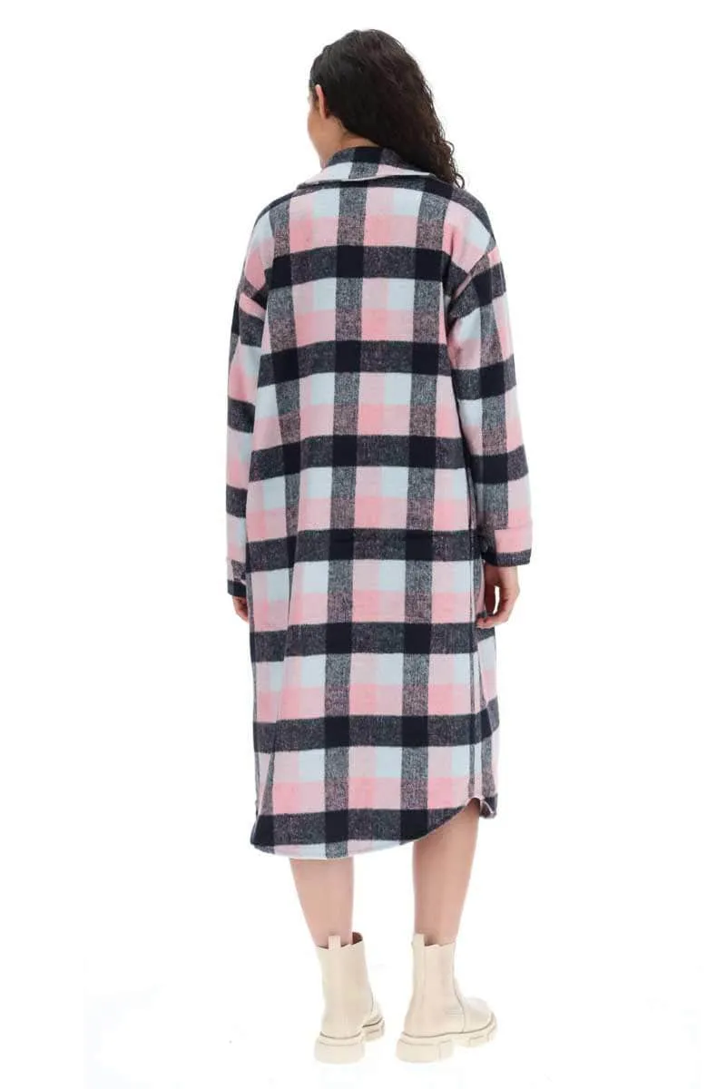 Cameron Coat Pink & Navy Check