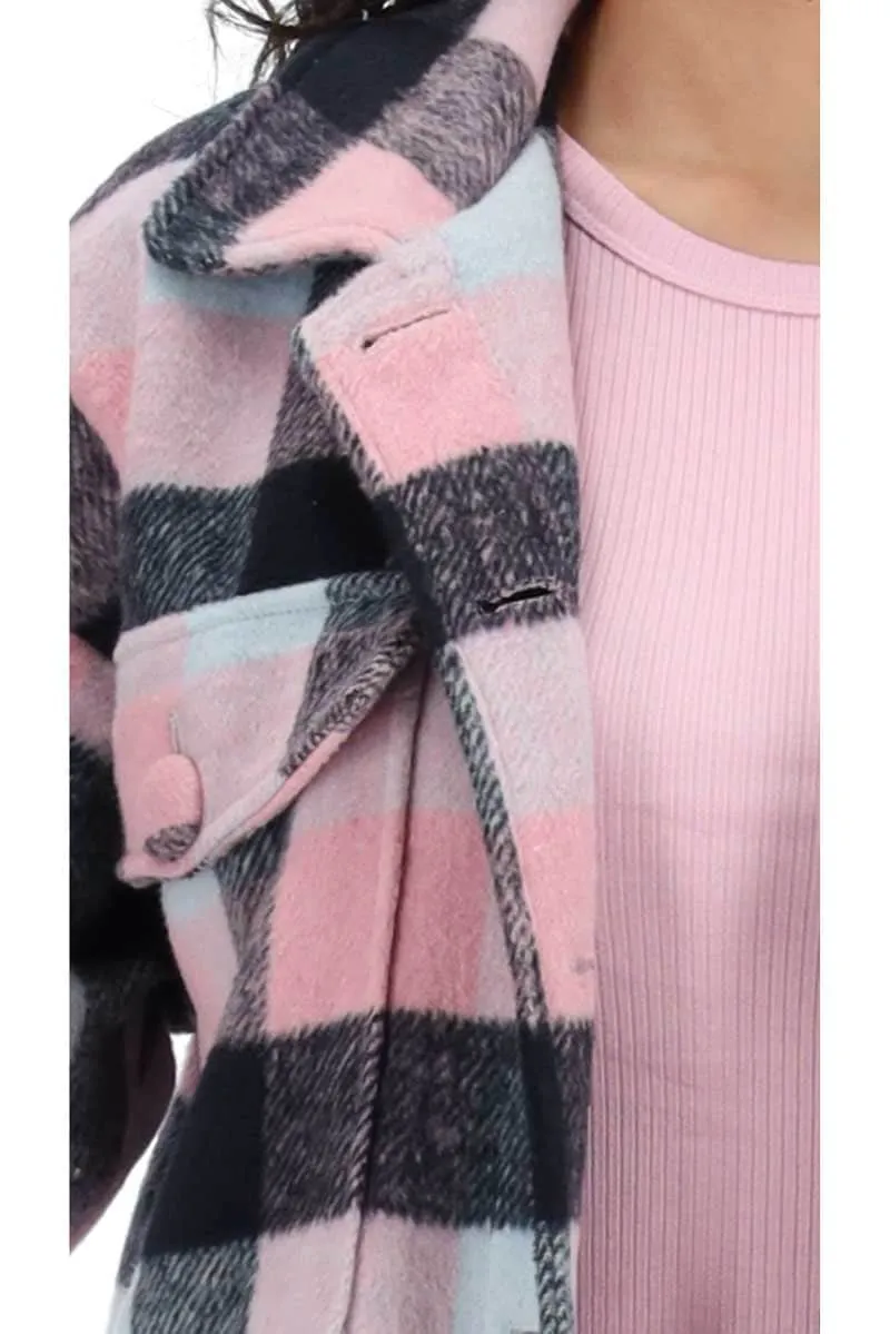 Cameron Coat Pink & Navy Check