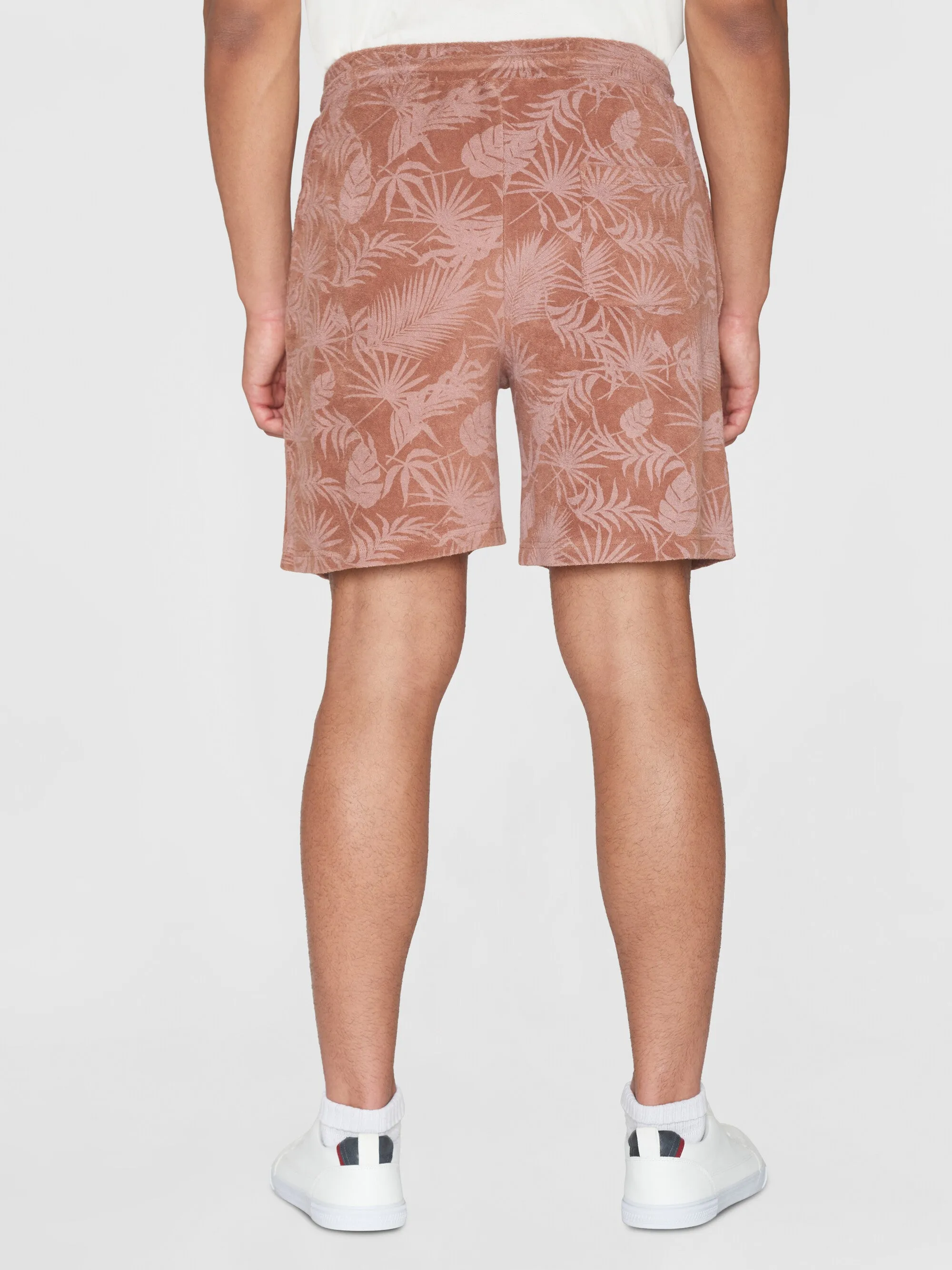 Casual printed terry short - Brown