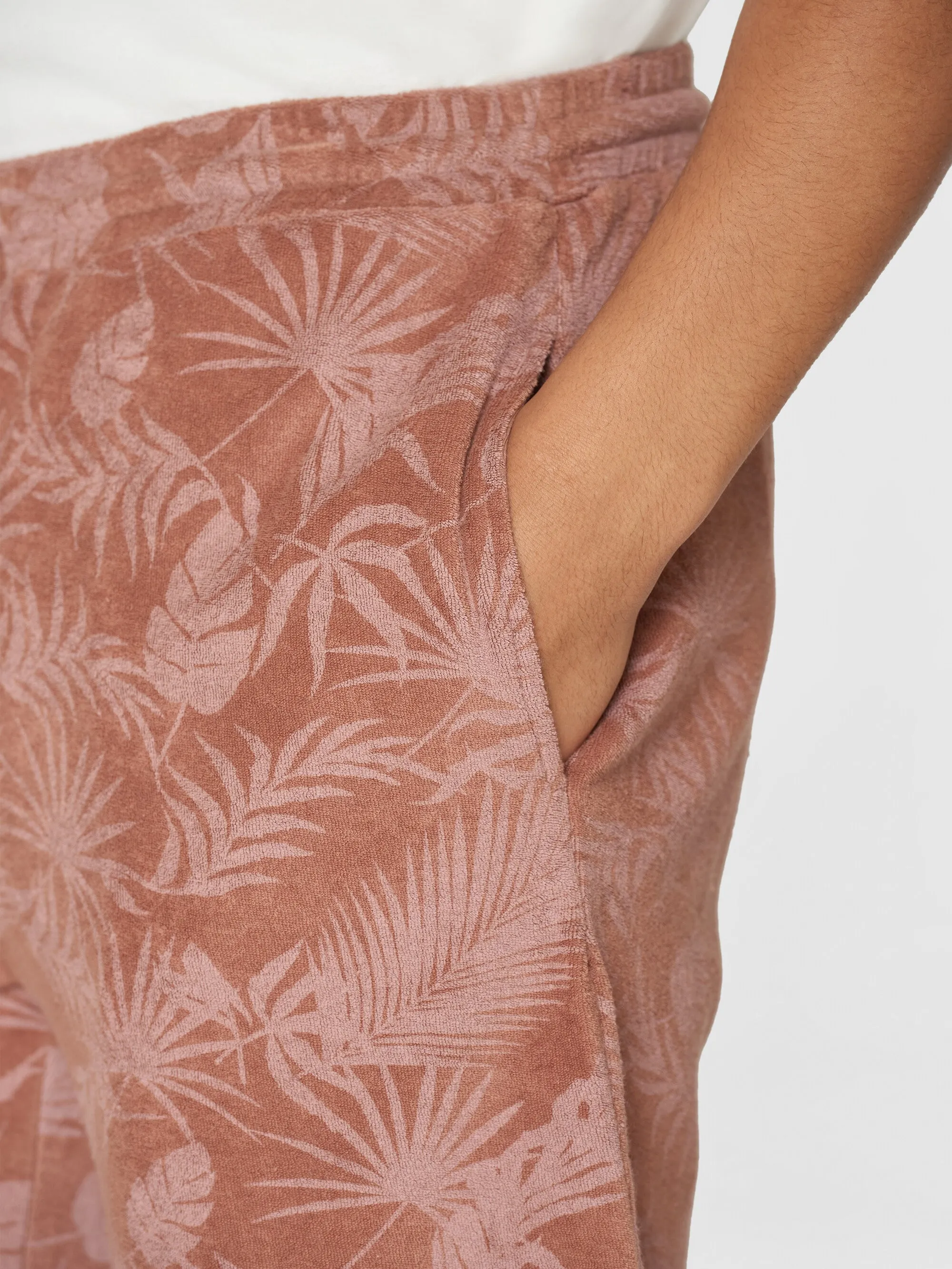 Casual printed terry short - Brown