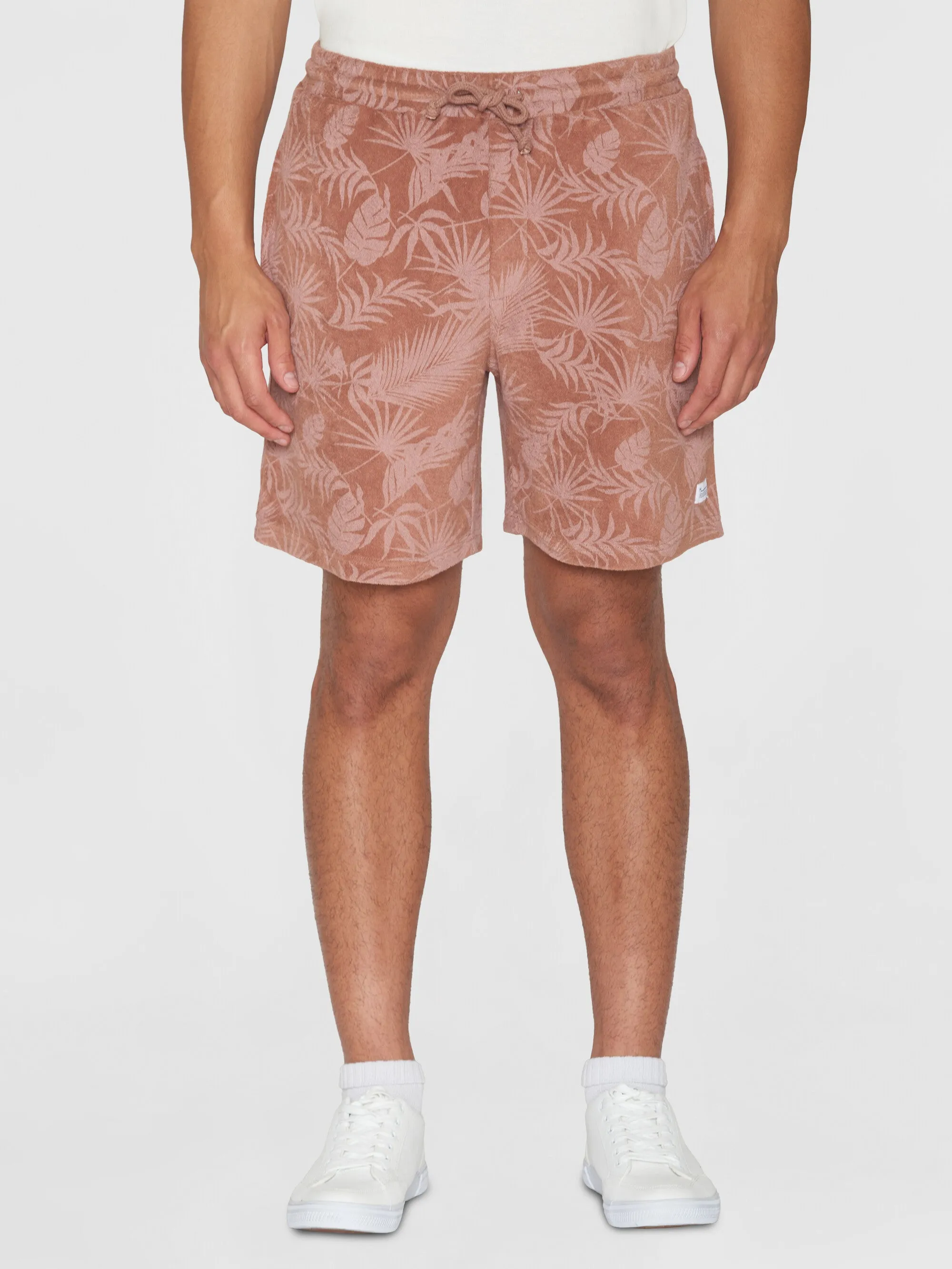 Casual printed terry short - Brown