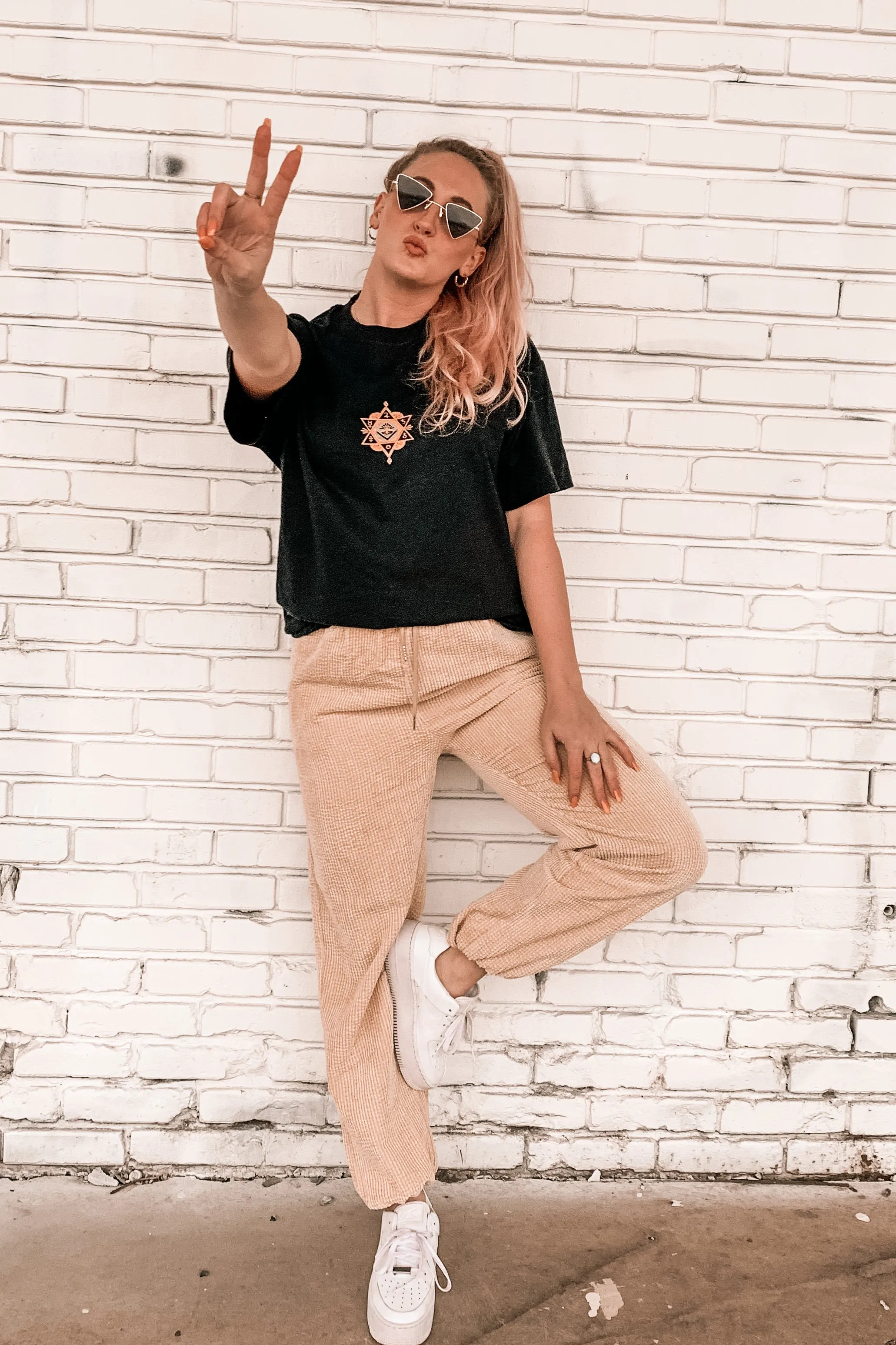 Chakra Relaxed Tee in Black