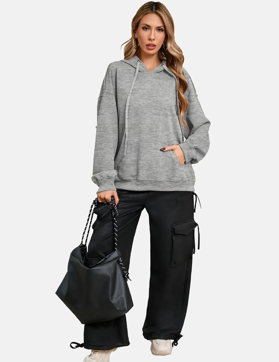 CHERFLY Oversized Hoodies for Women 2025 Fashion Pullover Sweatshirts Spring Outfits
