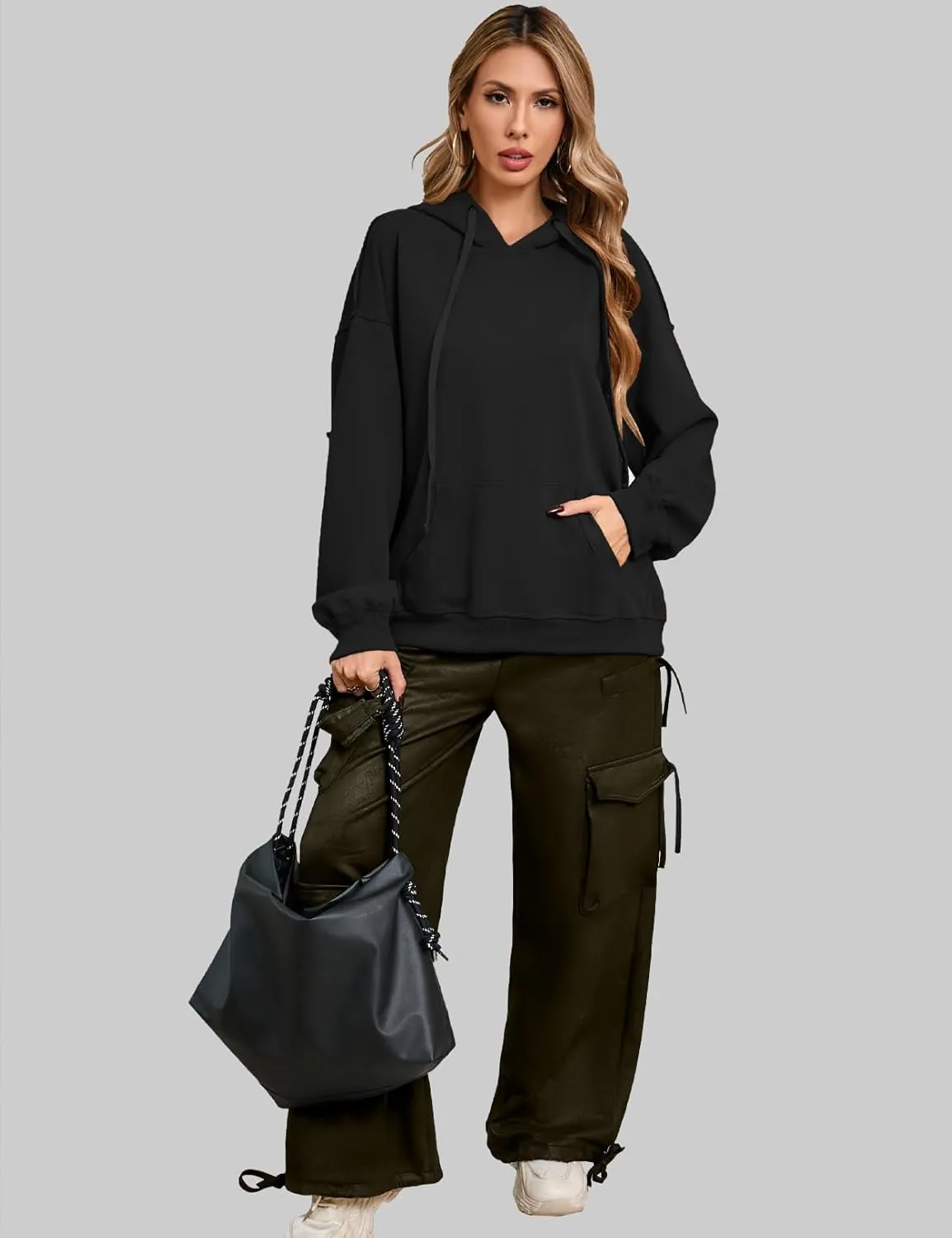CHERFLY Oversized Hoodies for Women 2025 Fashion Pullover Sweatshirts Spring Outfits