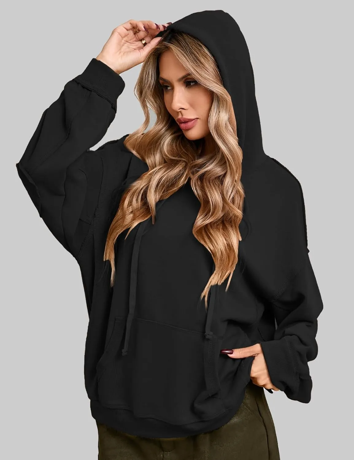 CHERFLY Oversized Hoodies for Women 2025 Fashion Pullover Sweatshirts Spring Outfits