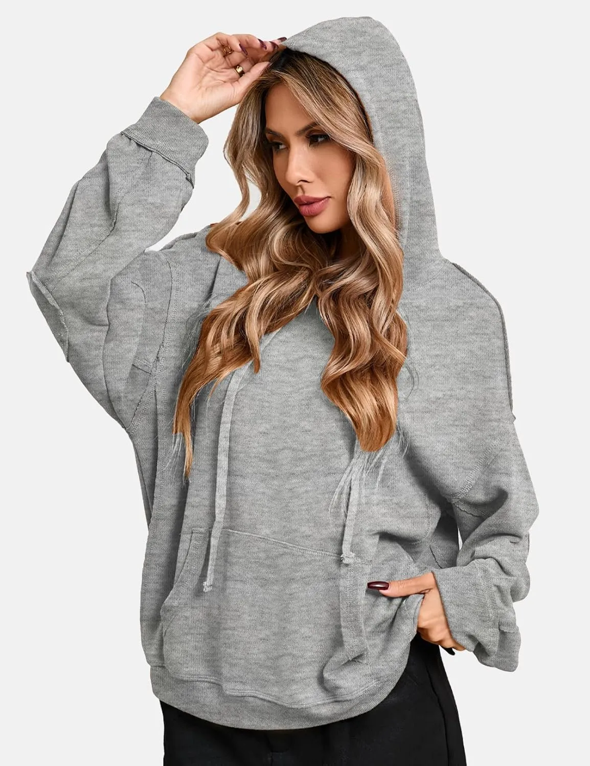 CHERFLY Oversized Hoodies for Women 2025 Fashion Pullover Sweatshirts Spring Outfits