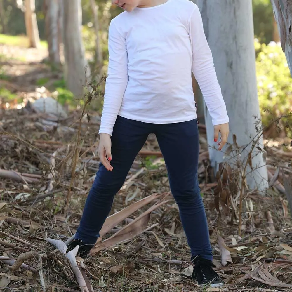 City Threads Girls' Fleece Lined Thermal Leggings Pants Thick Warm Cotton for Uniform for Sensitive Skin SPD Sensory Friendly