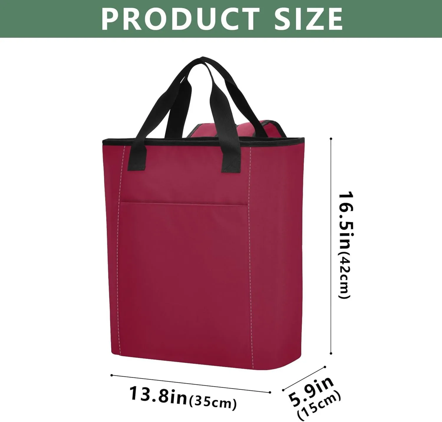 Cooler Bag Burgundy Cooler Lunch Bag 36 Cans Shopping Tote for Groceries