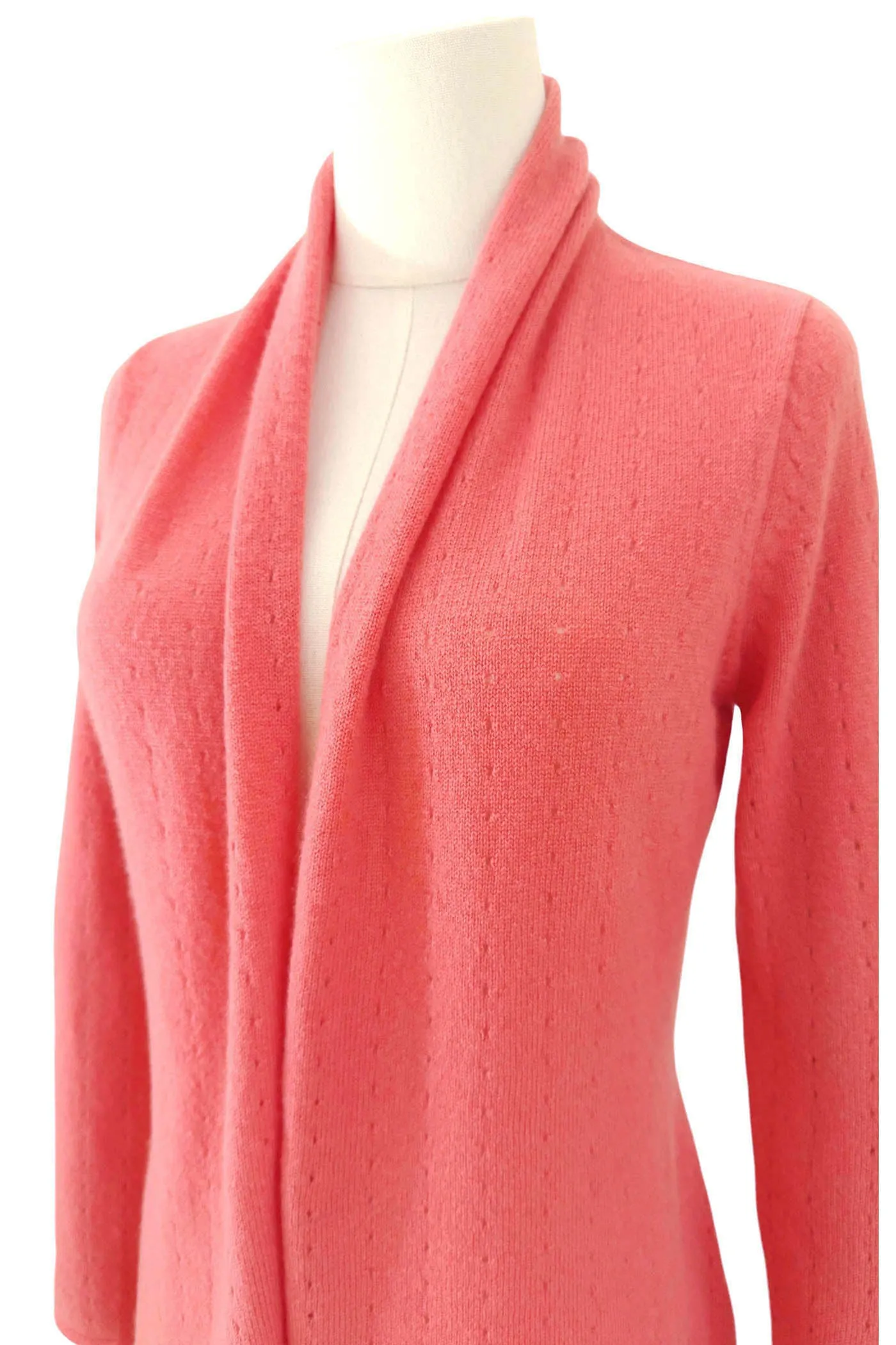 Coral Cashmere Cardigan - Pointelle
