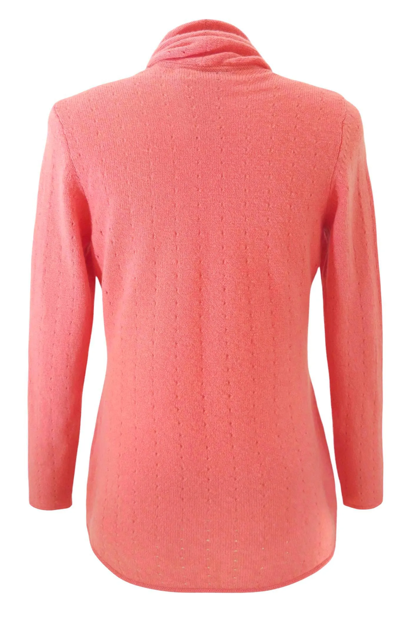 Coral Cashmere Cardigan - Pointelle