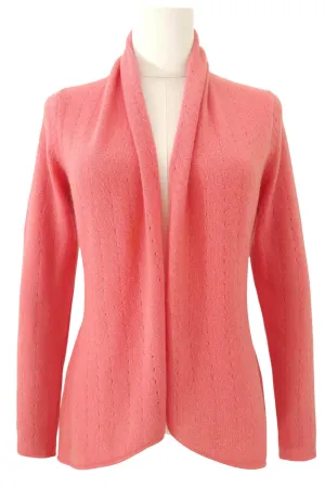 Coral Cashmere Cardigan - Pointelle