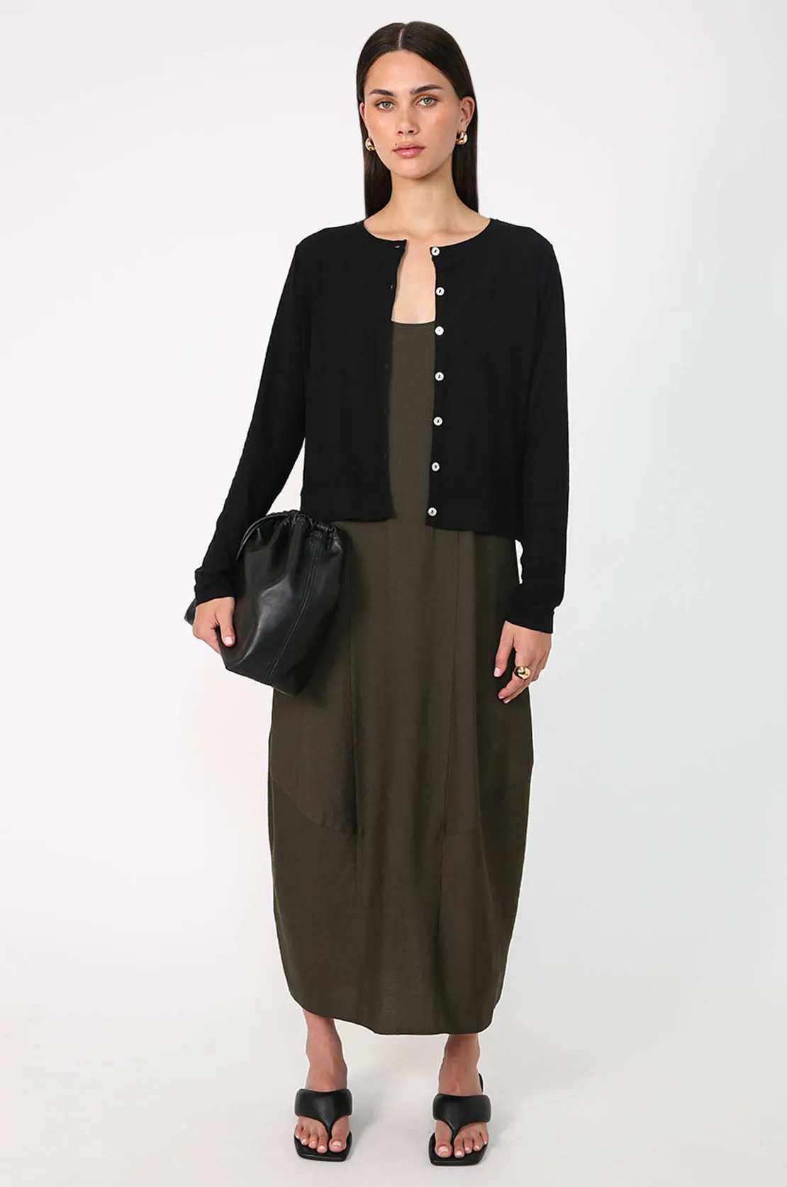 crisp cardi / black