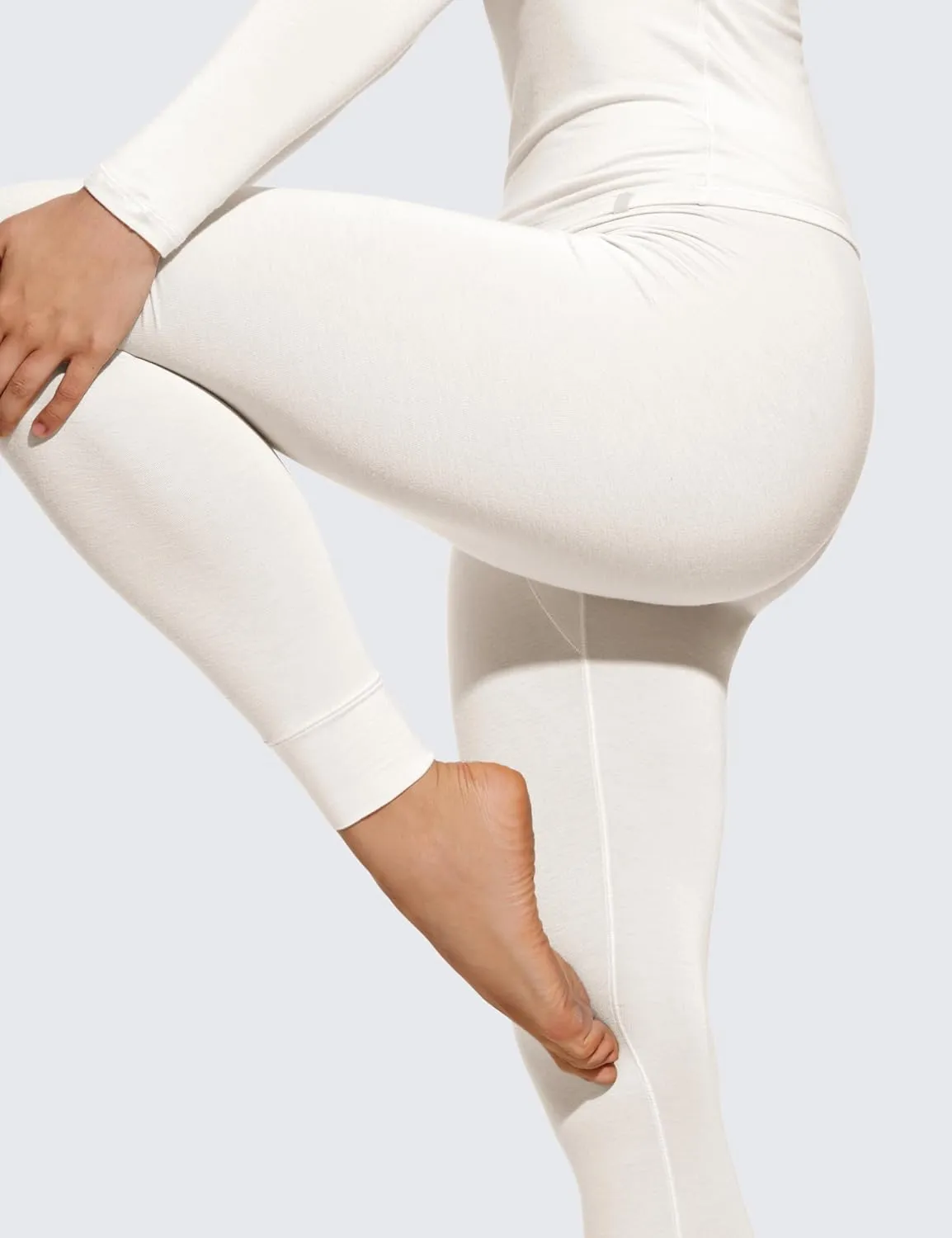 CRZ YOGA Soft Thermal Underwear Sets for Women Lightweight Long Johns Base Layer Pajamas Warm Top Bottom