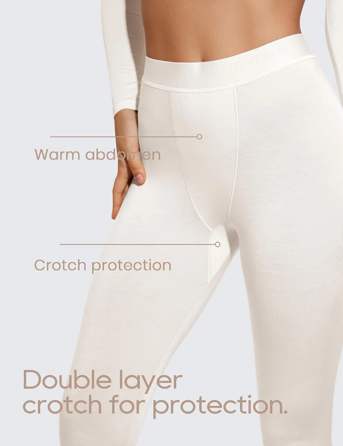 CRZ YOGA Soft Thermal Underwear Sets for Women Lightweight Long Johns Base Layer Pajamas Warm Top Bottom