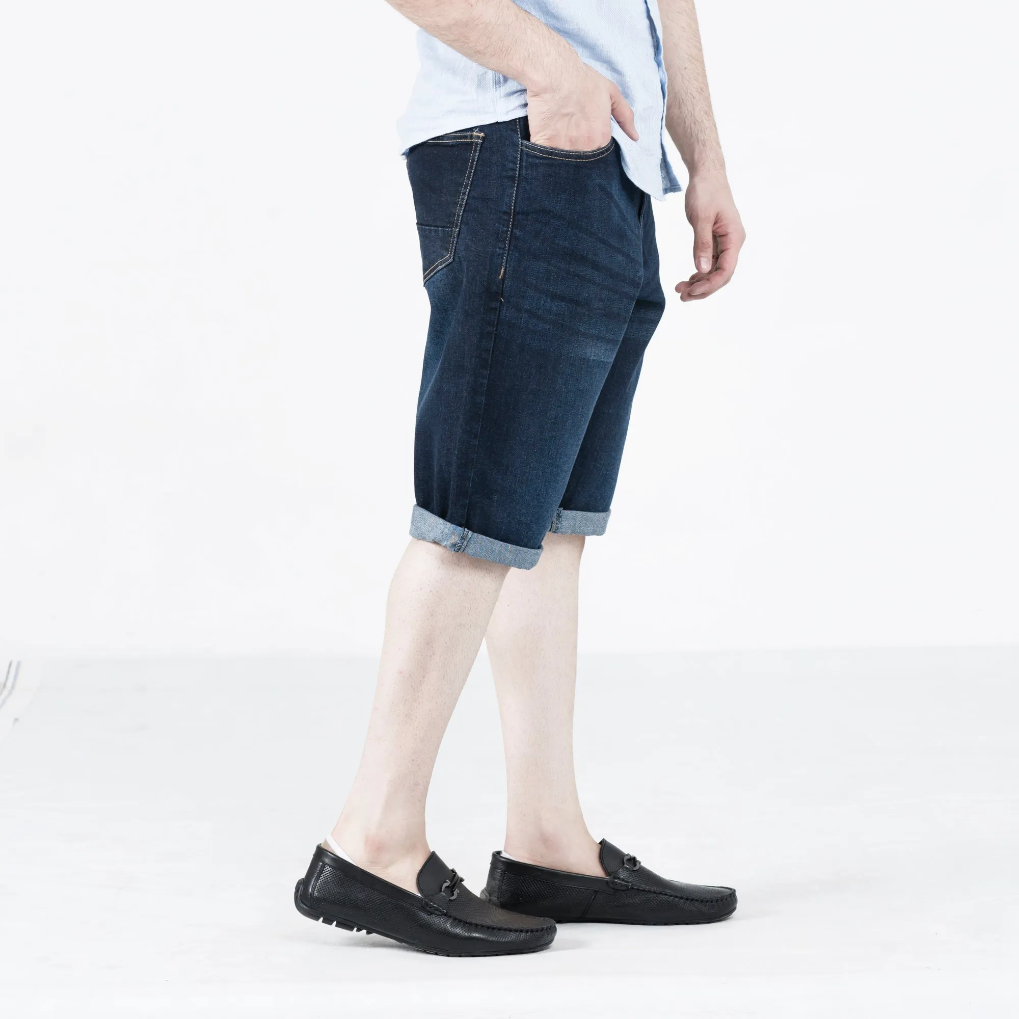 Dark Blue Denim Shorts