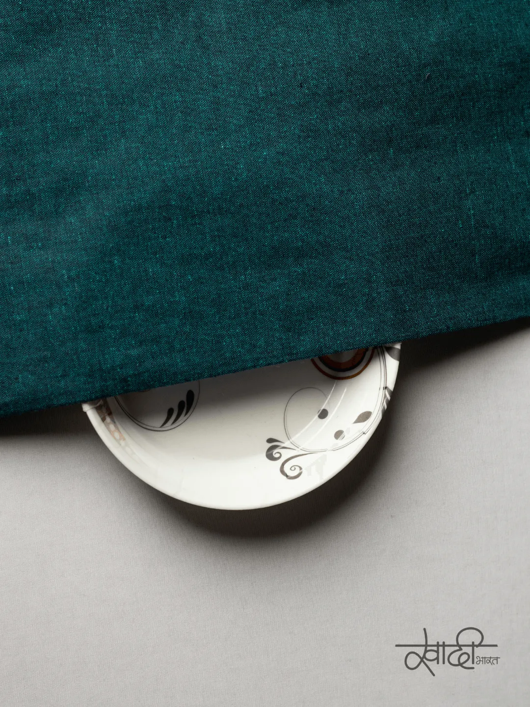 Dark Green Plain Fine 100% Khadi Fabric