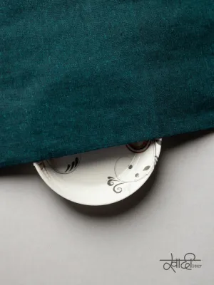 Dark Green Plain Fine 100% Khadi Fabric