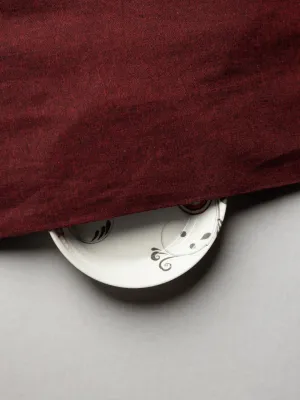 Dark Maroon Color Plain Traditional Khadi
