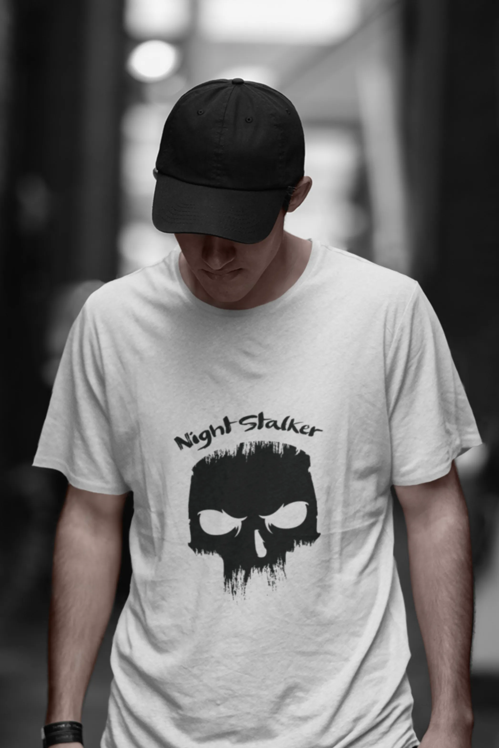 Dark Skull Night Stalker Printed T Shirt For Men