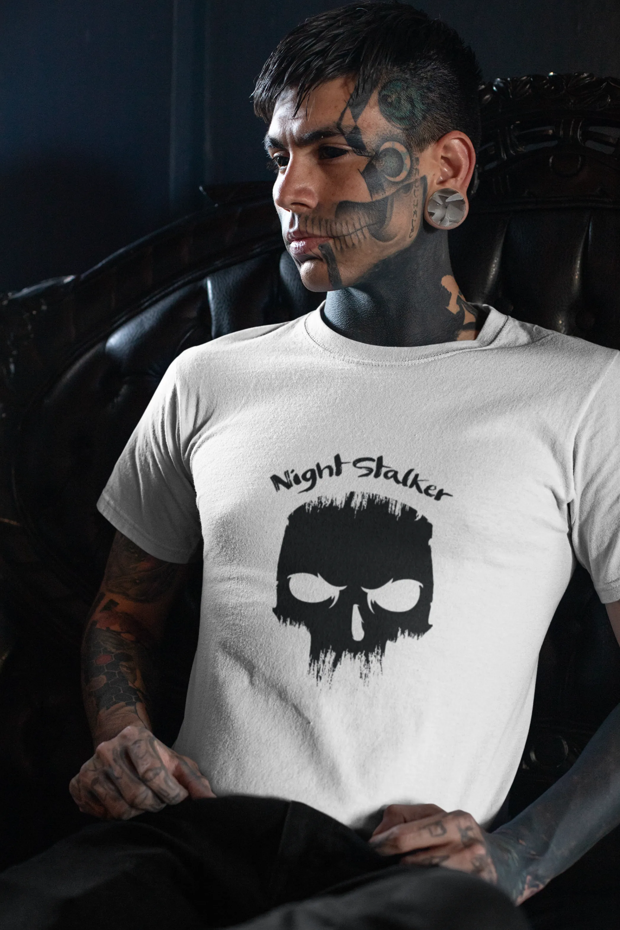 Dark Skull Night Stalker Printed T Shirt For Men