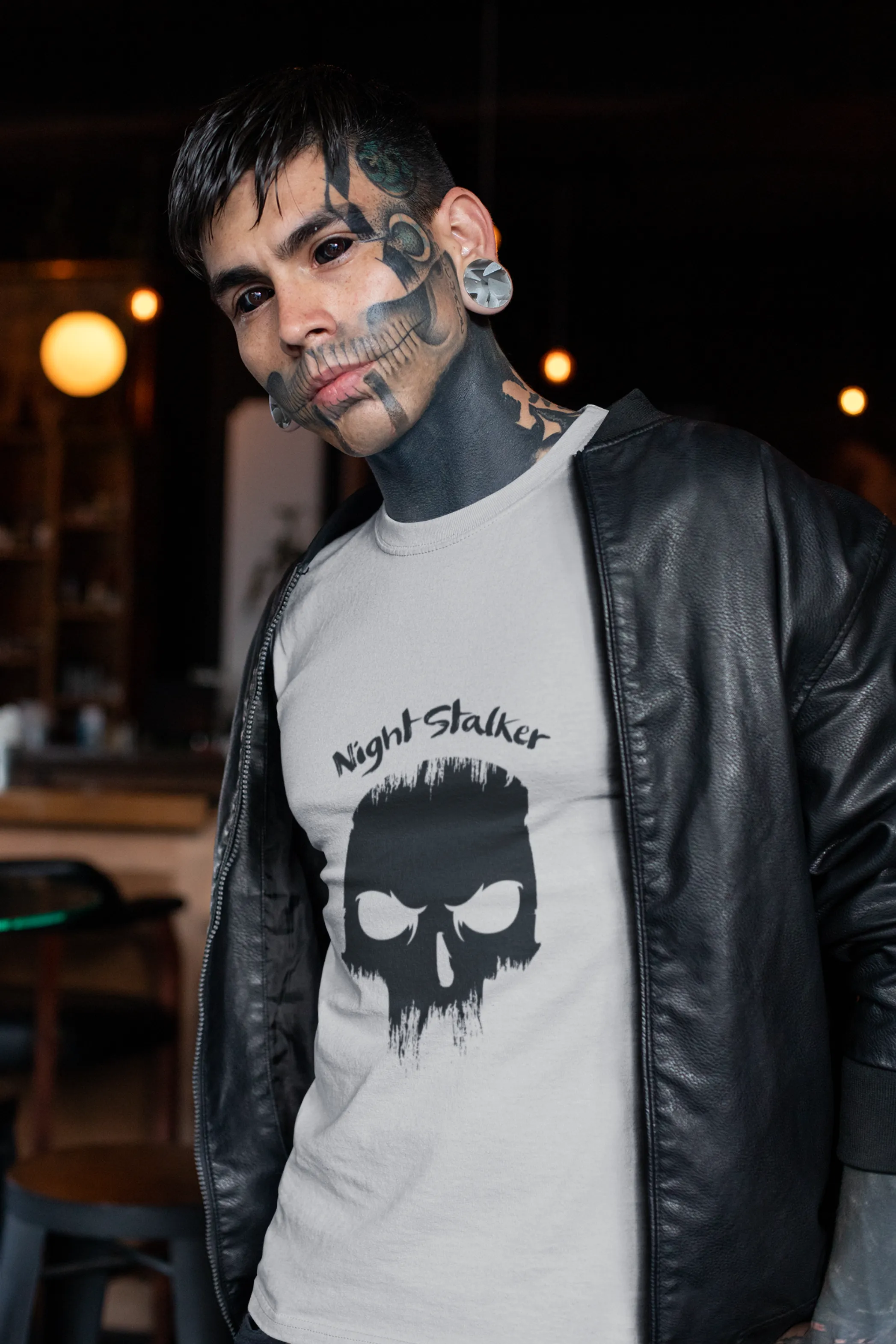 Dark Skull Night Stalker Printed T Shirt For Men