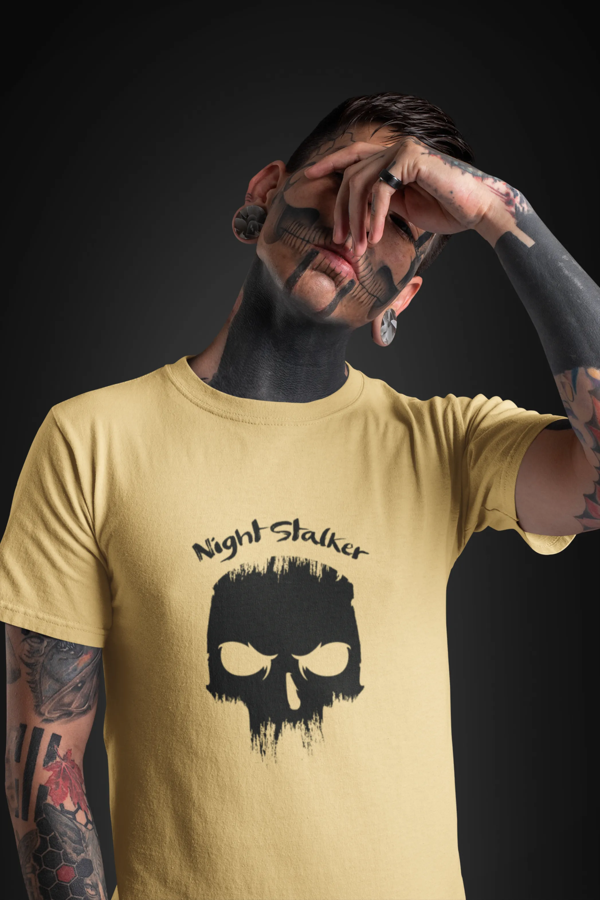 Dark Skull Night Stalker Printed T Shirt For Men