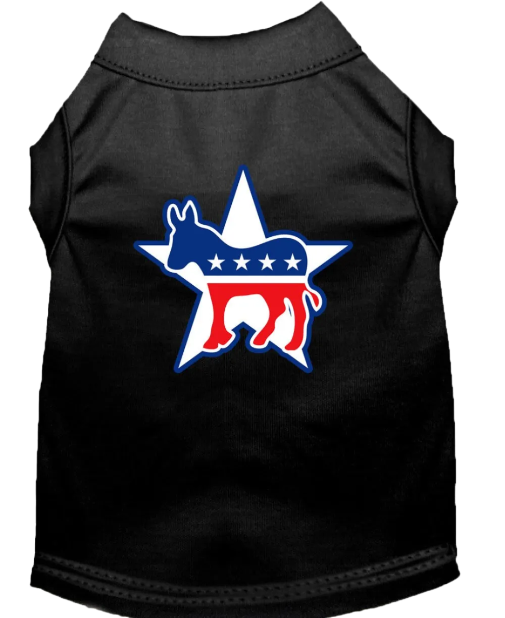 Democrat-Themed Screen Printed Shirt for Pets - Comfortable Cotton Blend for Dogs & Cats