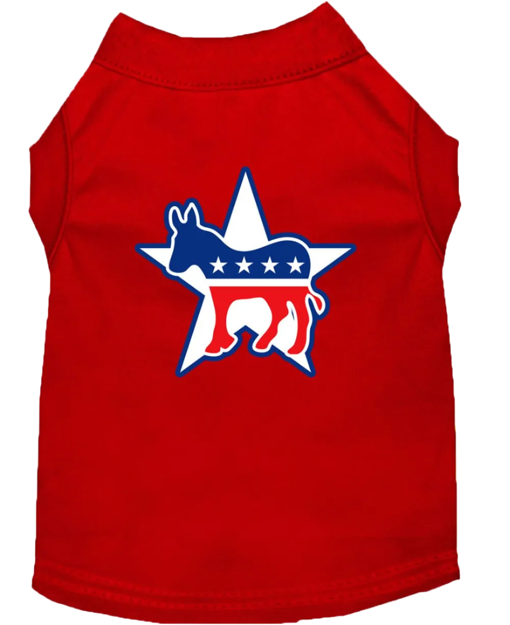 Democrat-Themed Screen Printed Shirt for Pets - Comfortable Cotton Blend for Dogs & Cats