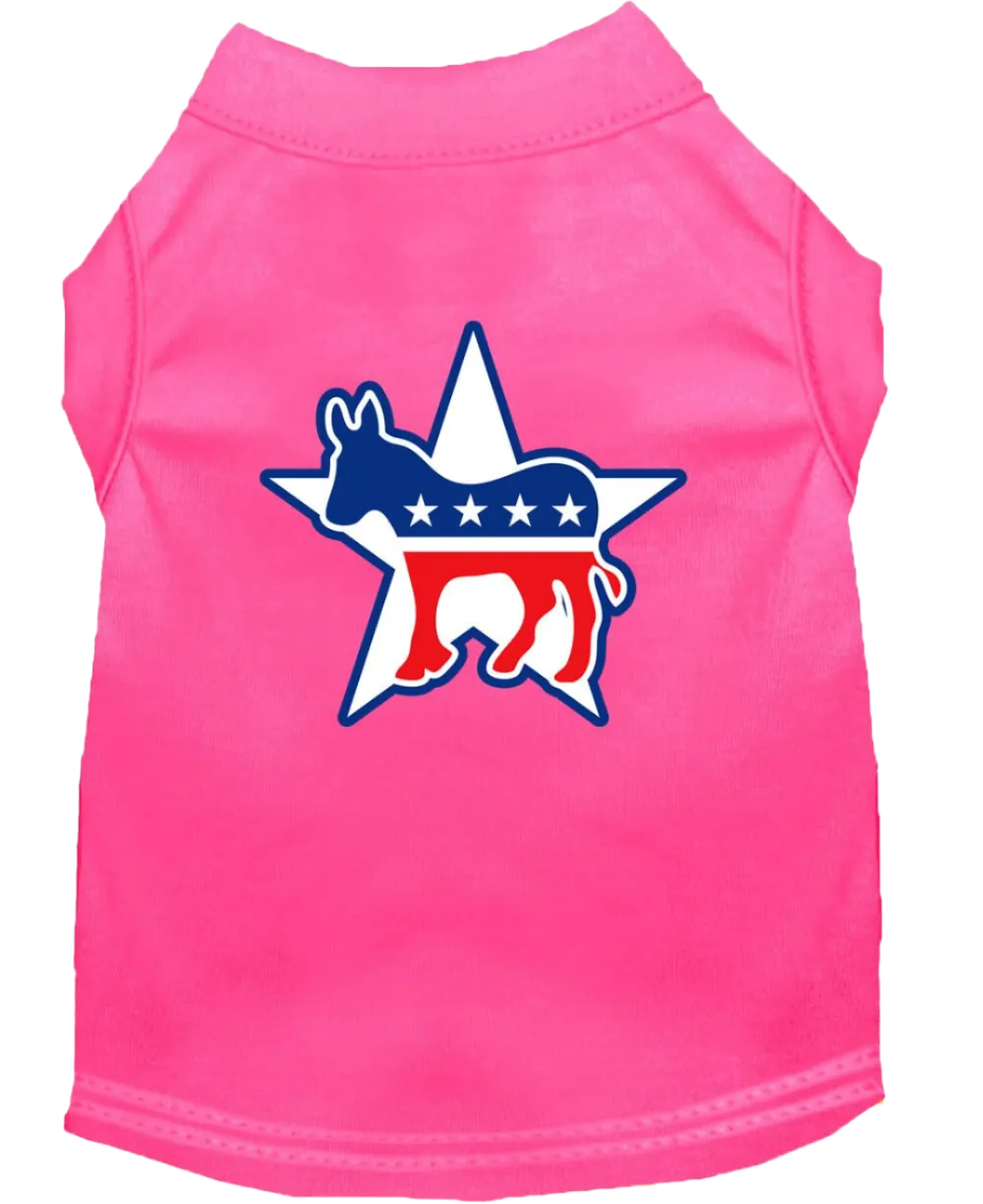 Democrat-Themed Screen Printed Shirt for Pets - Comfortable Cotton Blend for Dogs & Cats