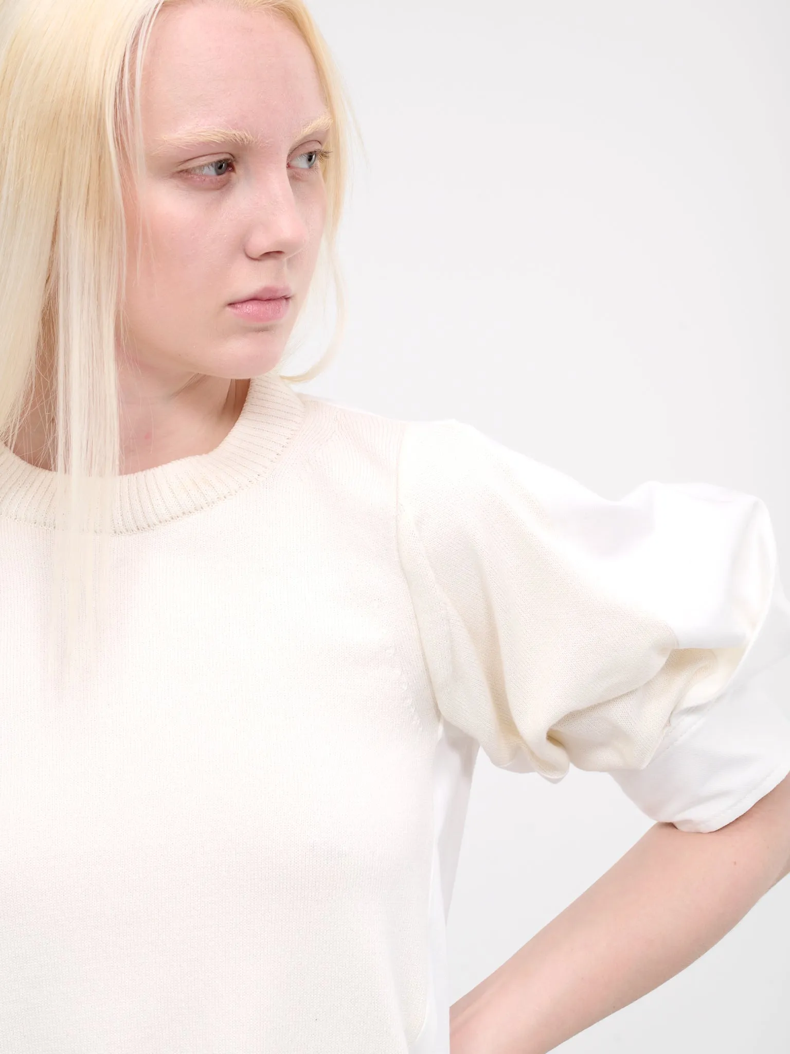 Denim Knit Pullover (24-07292-151-OFF-WHITE)