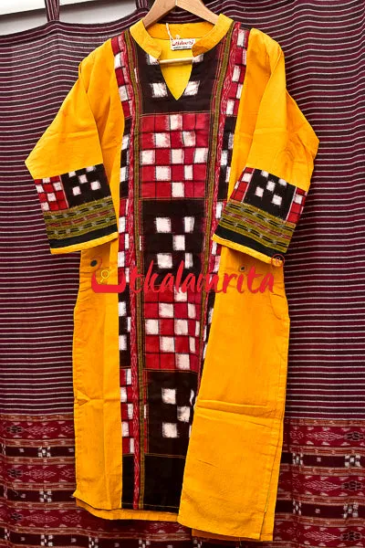Designer Pasapali Over Yellow (Ladies' Kurti)