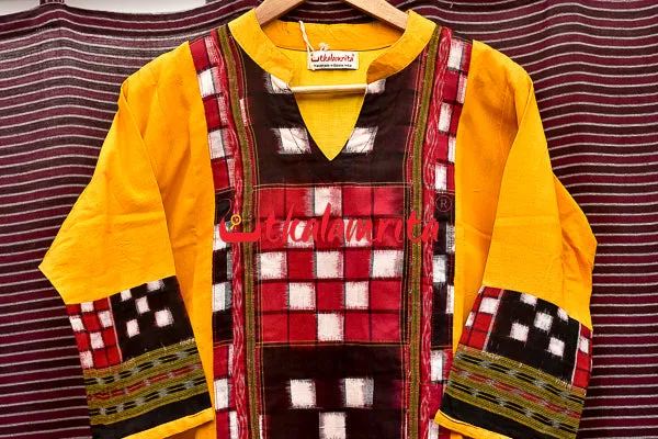 Designer Pasapali Over Yellow (Ladies' Kurti)