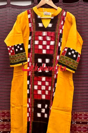 Designer Pasapali Over Yellow (Ladies' Kurti)