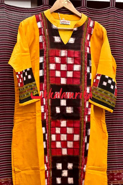 Designer Pasapali Over Yellow (Ladies' Kurti)